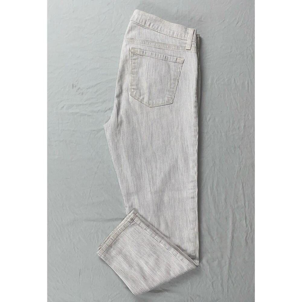 J Brand Aoki Stretch Cotton Chambray Canvas Jeans in Ter Stripe. Women's 27, EUC